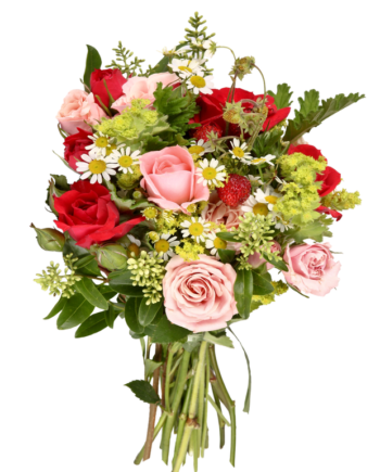 bouquet of roses and daisies