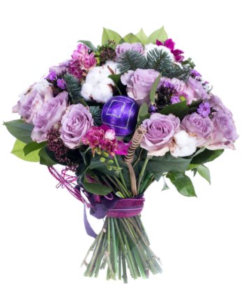 bouquet of roses and alstroemerias