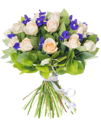 bouquet of white roses and irises2