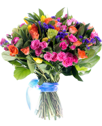 display of roses and carnations in multiple colors3